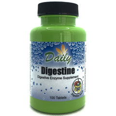 Daily Manufacturing Digestine bottle front with enzyme blend for digestive support