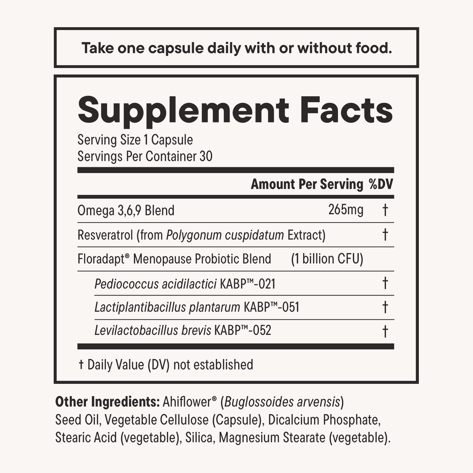 Daily Nouri Menopause Probiotic close-up of capsules for convenient daily use