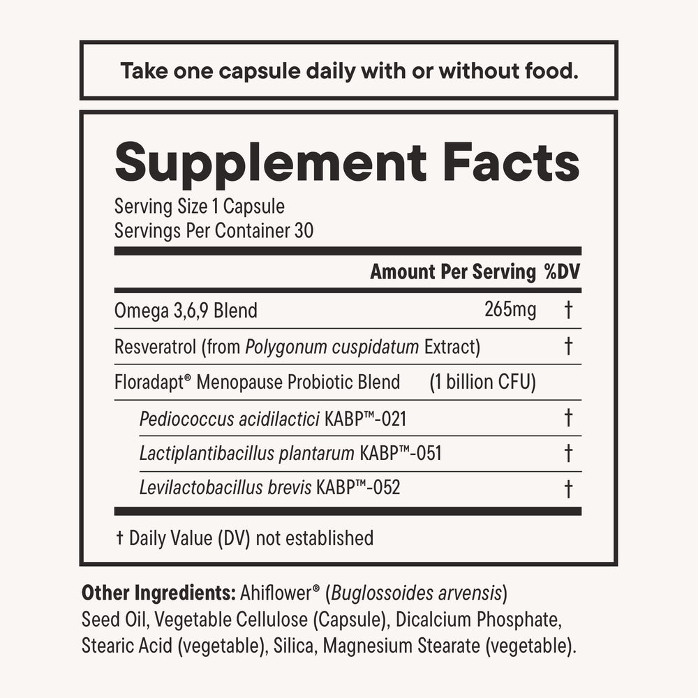Daily Nouri Menopause Probiotic close-up of capsules for convenient daily use
