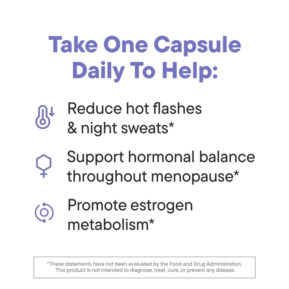 Daily Nouri Menopause Probiotic label showing 3-in-1 formula details