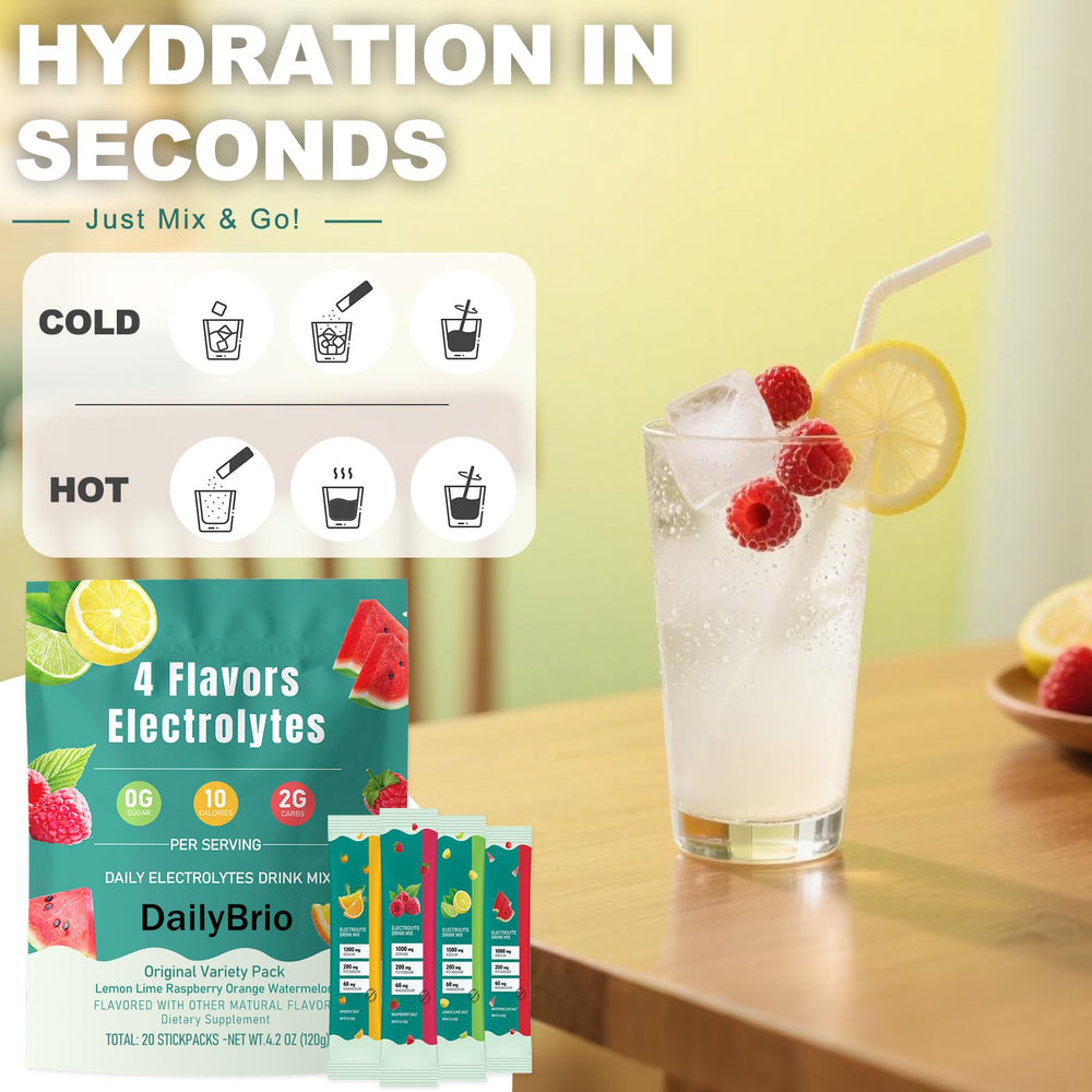 DailyBrio travel-pack sticks deliver fast hydration anywhere you go