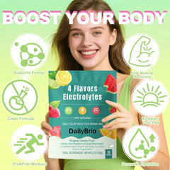 DailyBrio watermelon electrolyte packet supports on-the-go hydration