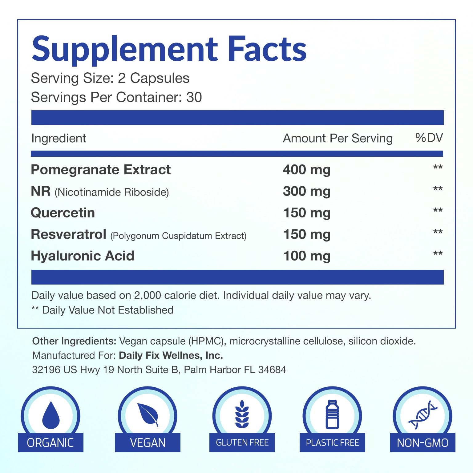 TimeRewind panel features Pomegranate Extract with antioxidant potential
