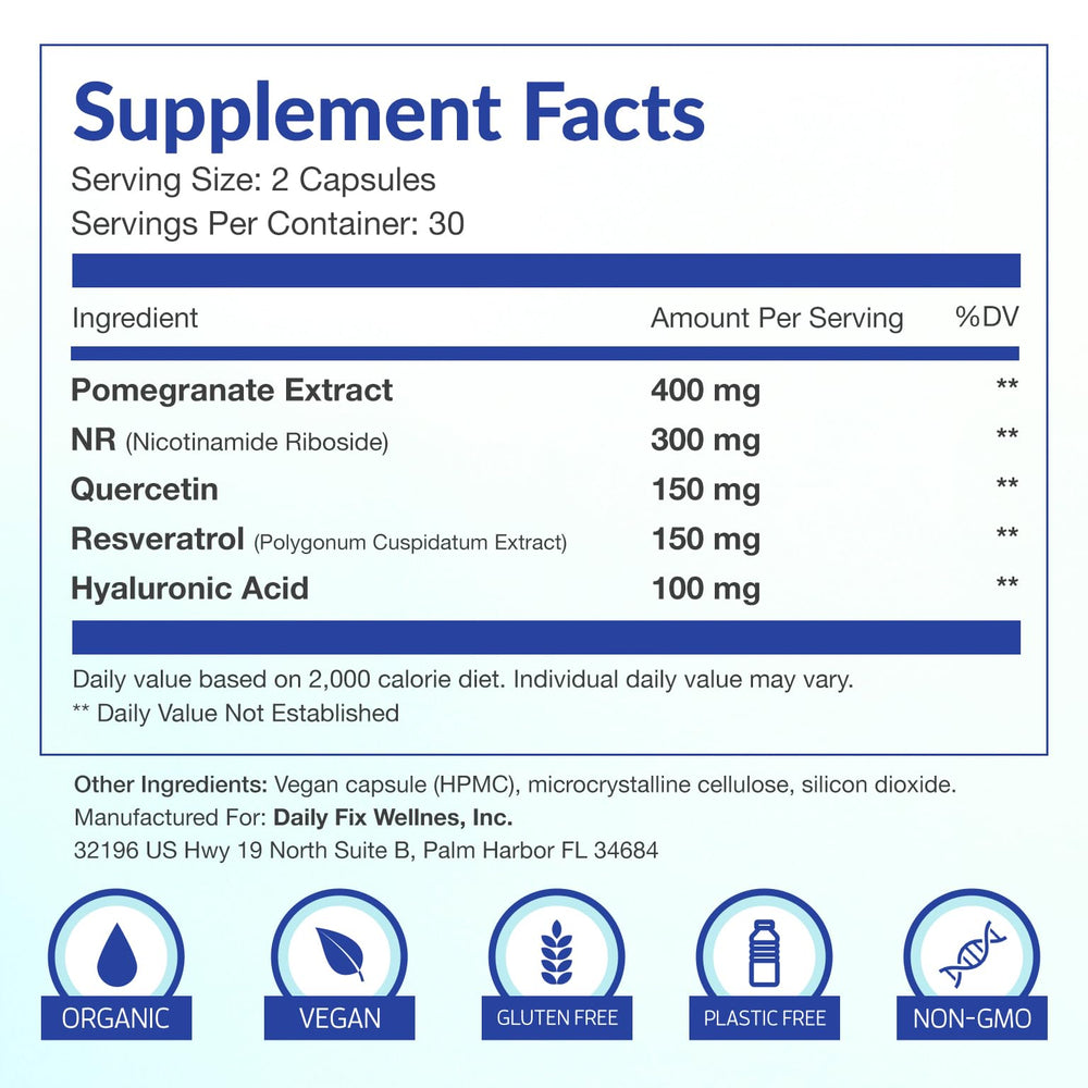 TimeRewind panel features Pomegranate Extract with antioxidant potential