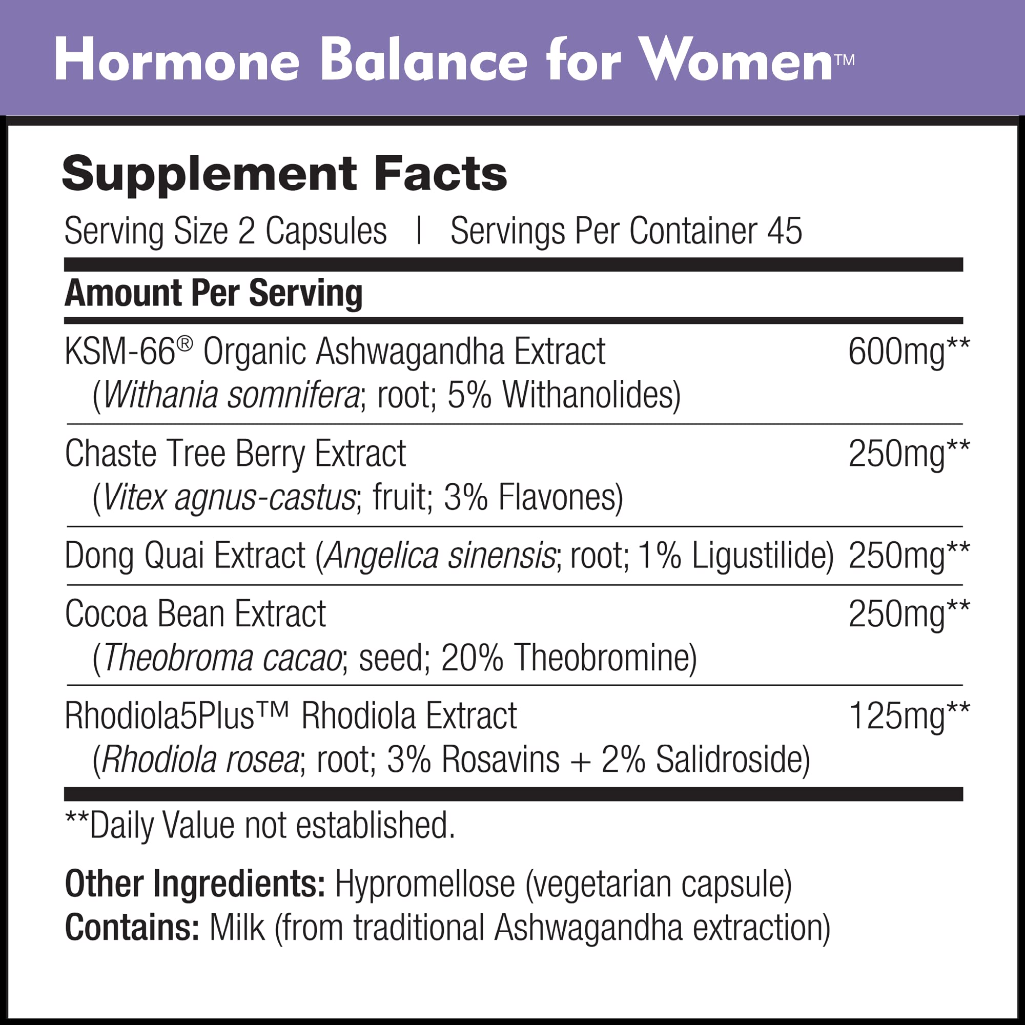DailyNutra Dong Quai extract component of Hormone Balance formula.