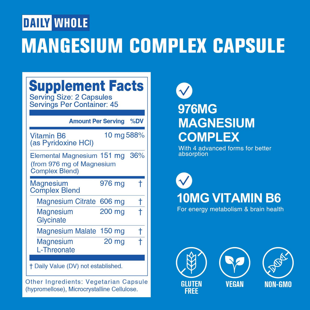 DailyWhole magnesium bottle suggests cognitive focus support from L-threonate.