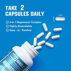 DailyWhole magnesium ingredients chart shows four forms and vitamin B6.