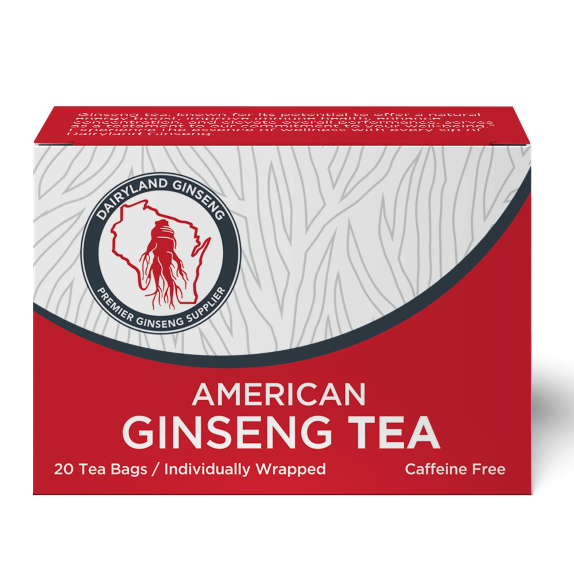 Dairyland American Ginseng Tea Bags steeping in cup with inviting aroma.