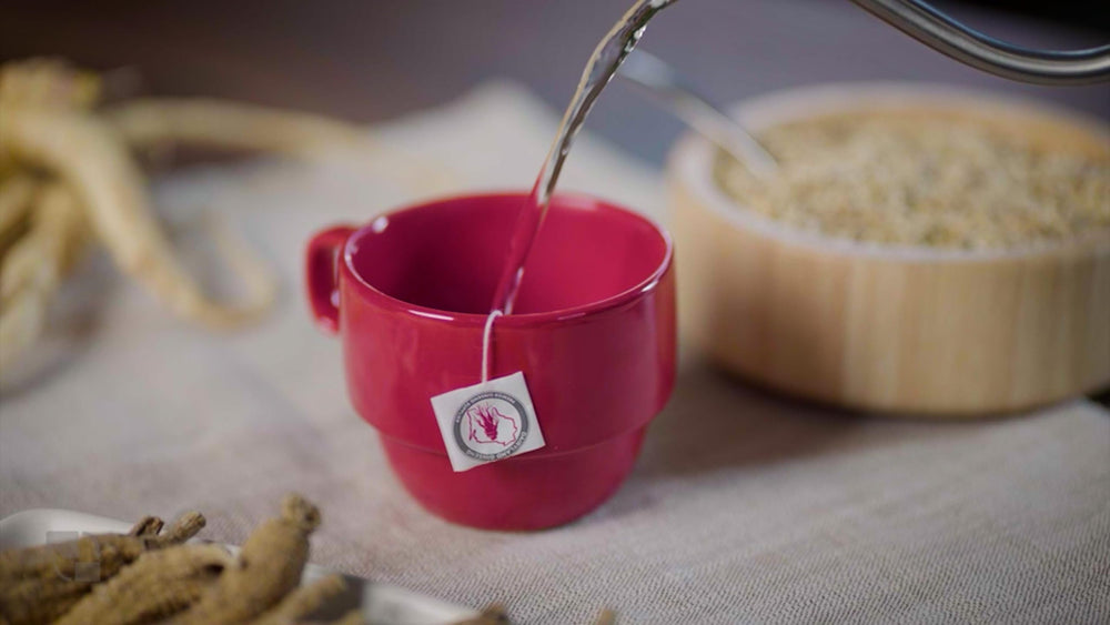 Dairyland Wisconsin grown ginseng tea bags, farm-to-cup craftsmanship.