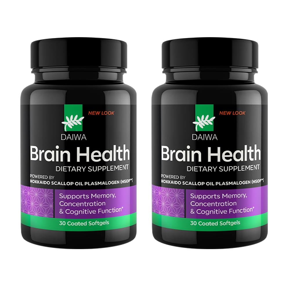 Daiwa Brain Omega-3 softgel bottle supports daily cognitive focus.