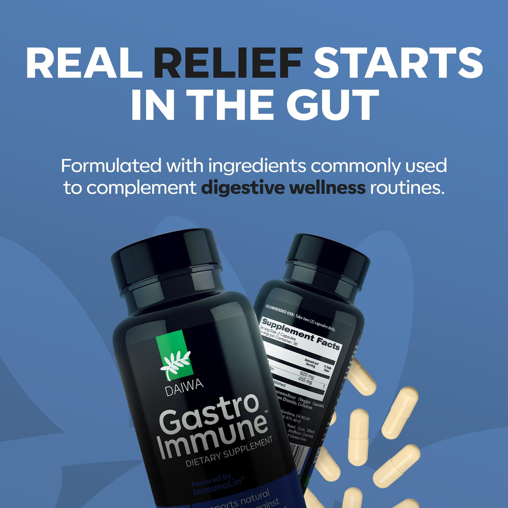 Daiwa GastroImmune packaging on a table with holistic wellness imagery