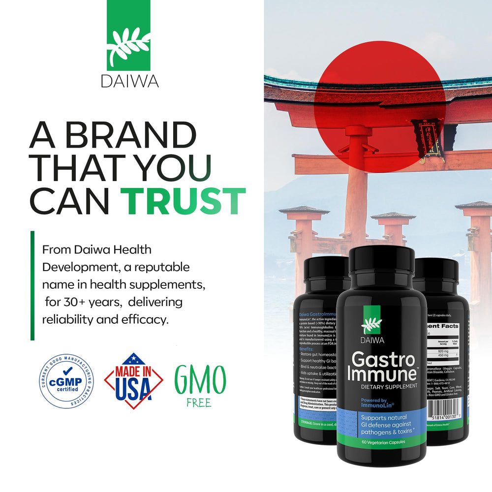 Daiwa GastroImmune packaging on table with ingredient imagery