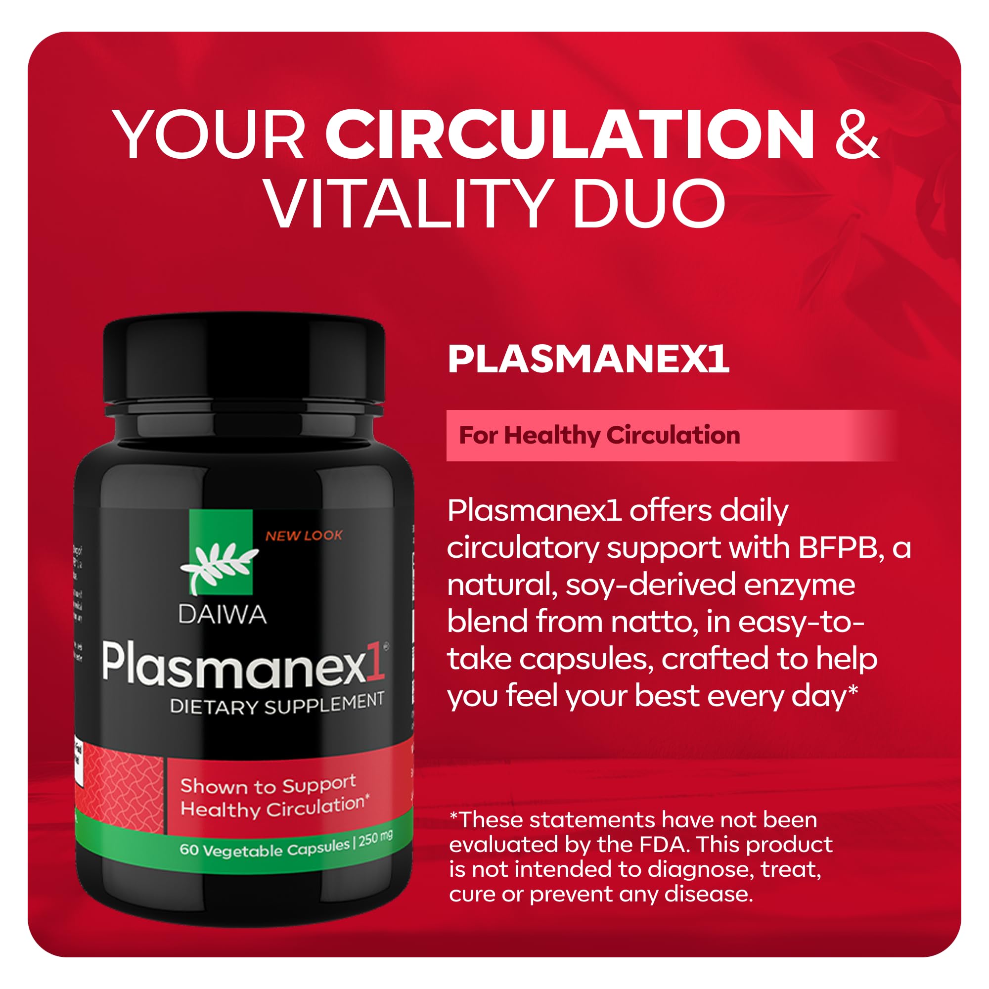 Daiwa Plasmanex 1 bottle on desk highlighting convenient, daily-use packaging.