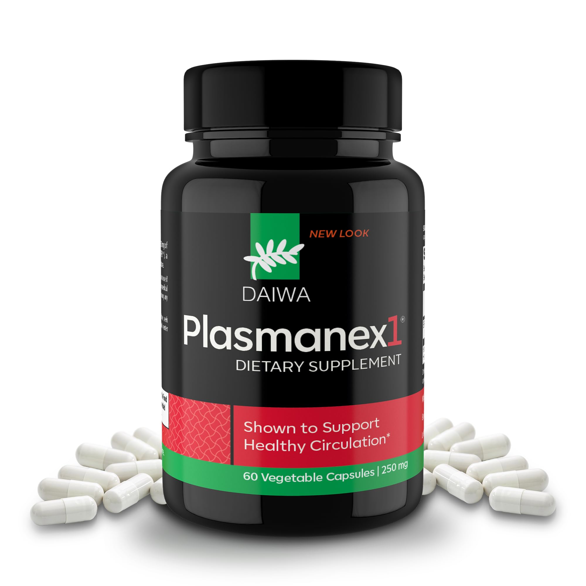 Daiwa Plasmanex 1 bottle close-up for daily circulation support.