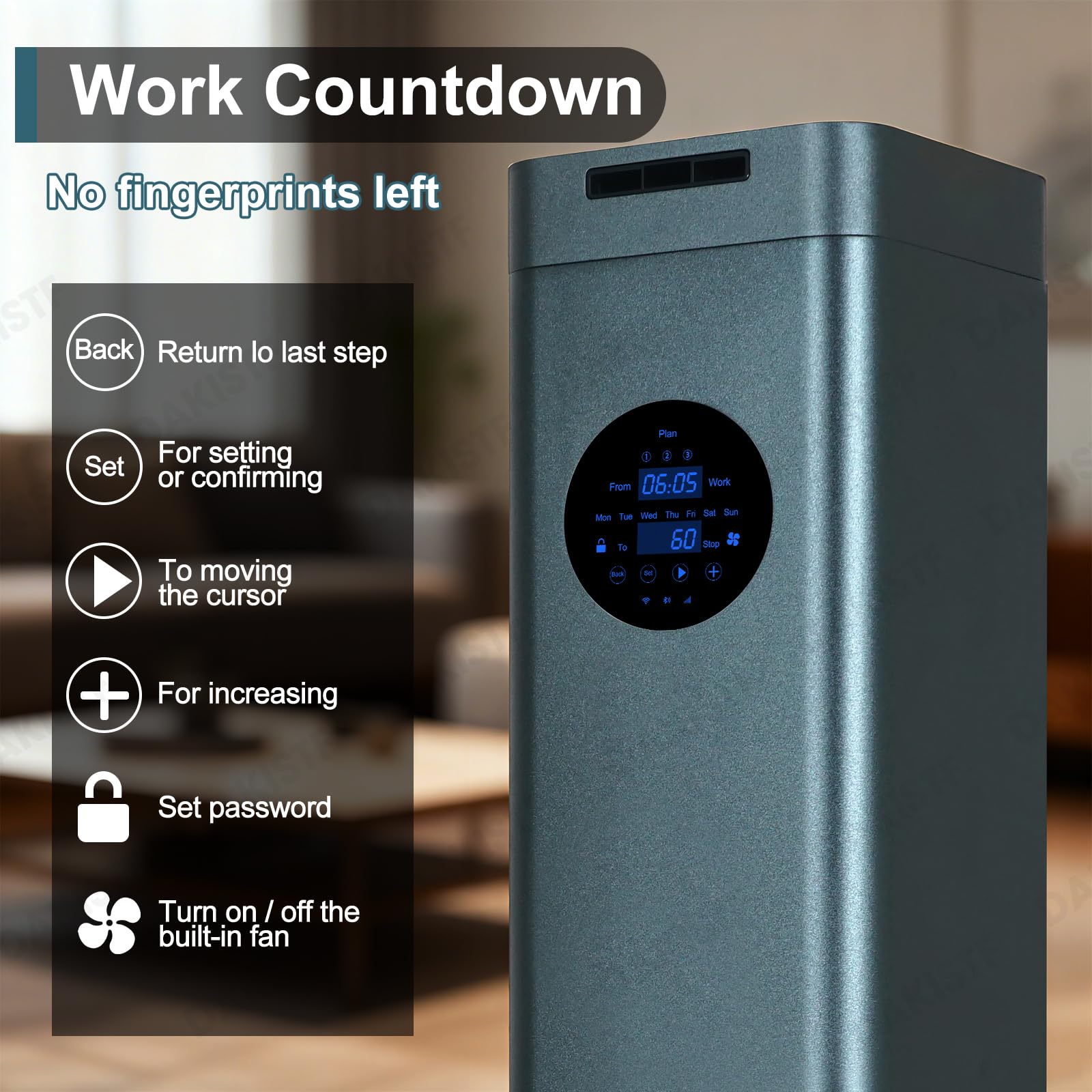 DAKISTF diffuser app control via WiFi/Bluetooth for remote scheduling