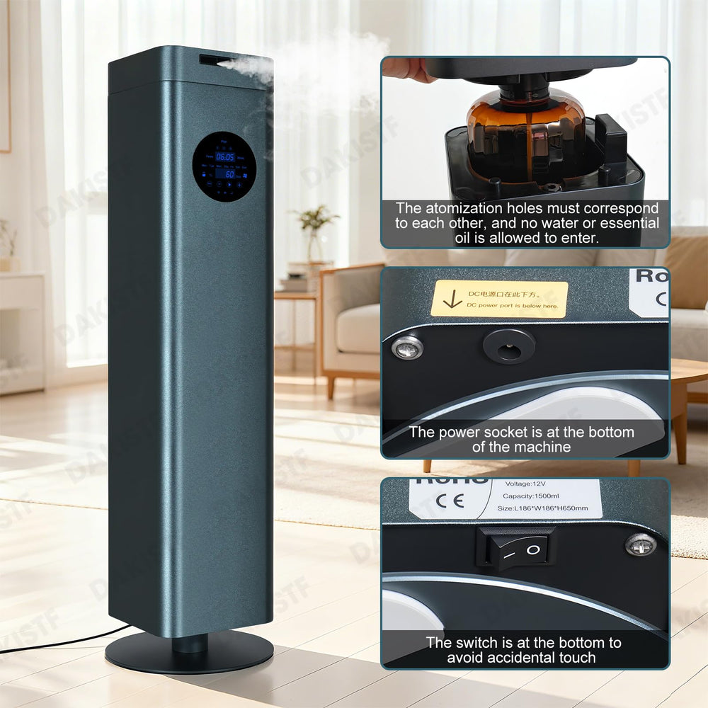 DAKISTF diffuser in spa/hotel lobby illustrating wide-area scent coverage