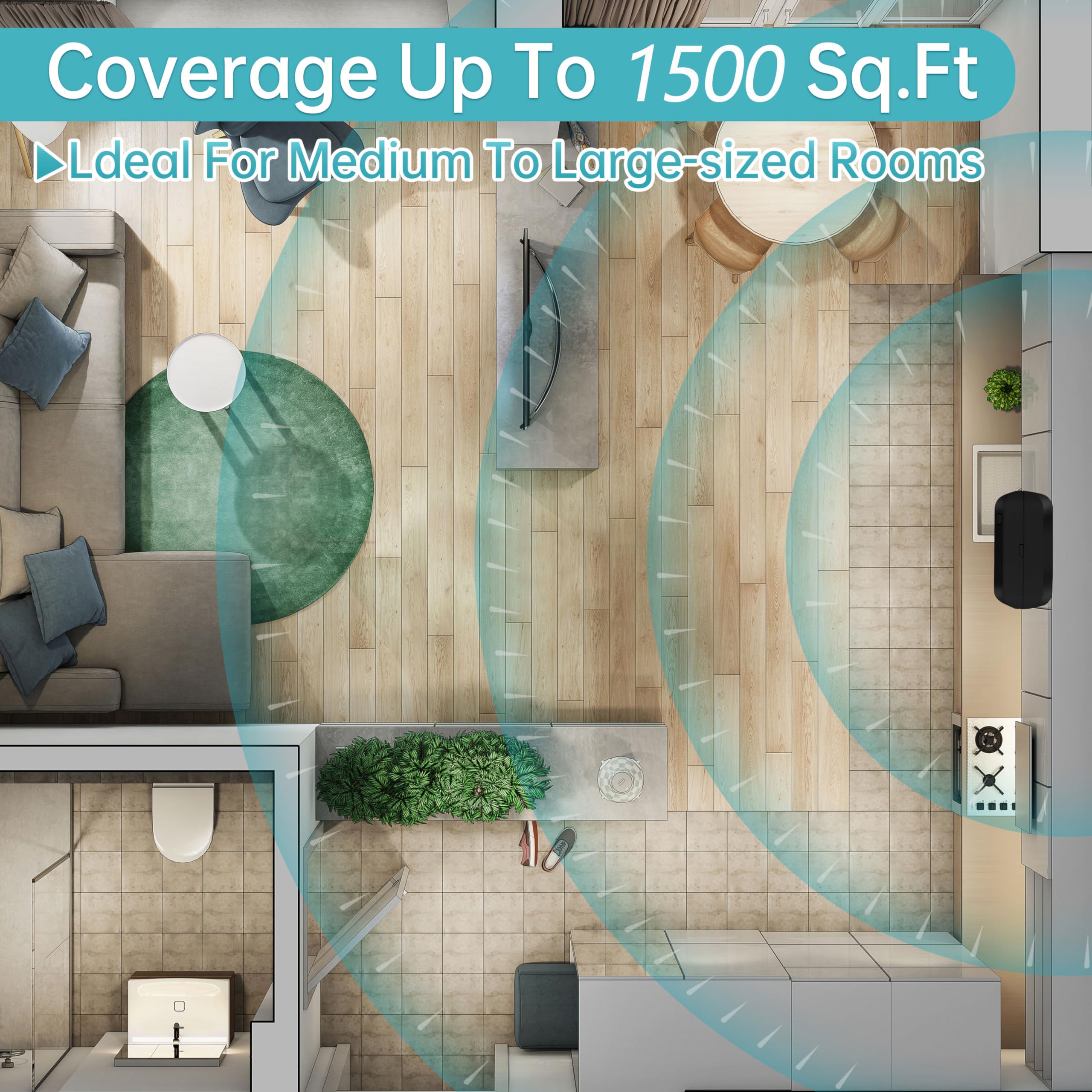 DAKISTF quiet-operation-40db runs softly for bedrooms and offices