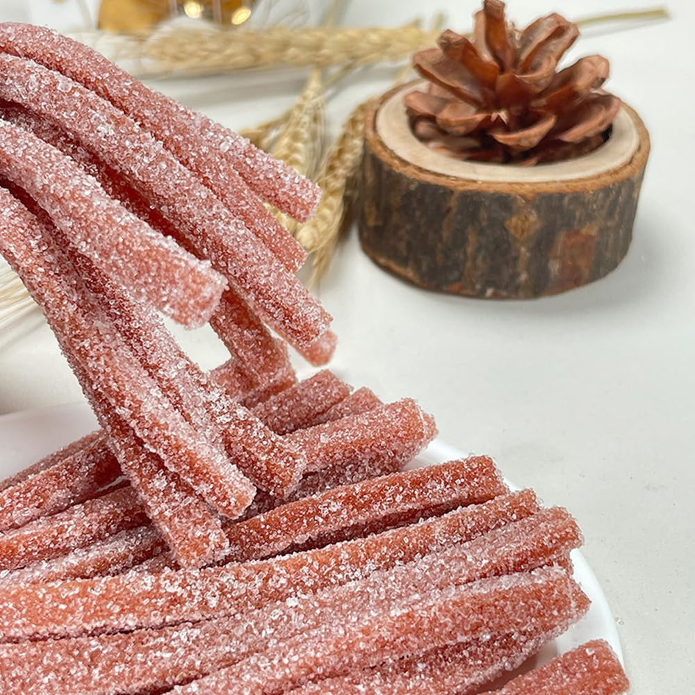 Resealable bag keeps strips fresh during on-the-go snacking.