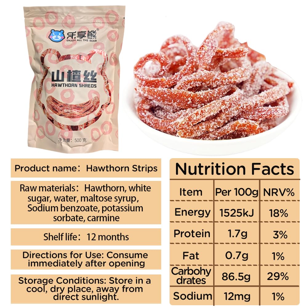 Close-up of hawthorn strips highlighting tart-sweet, natural flavor.