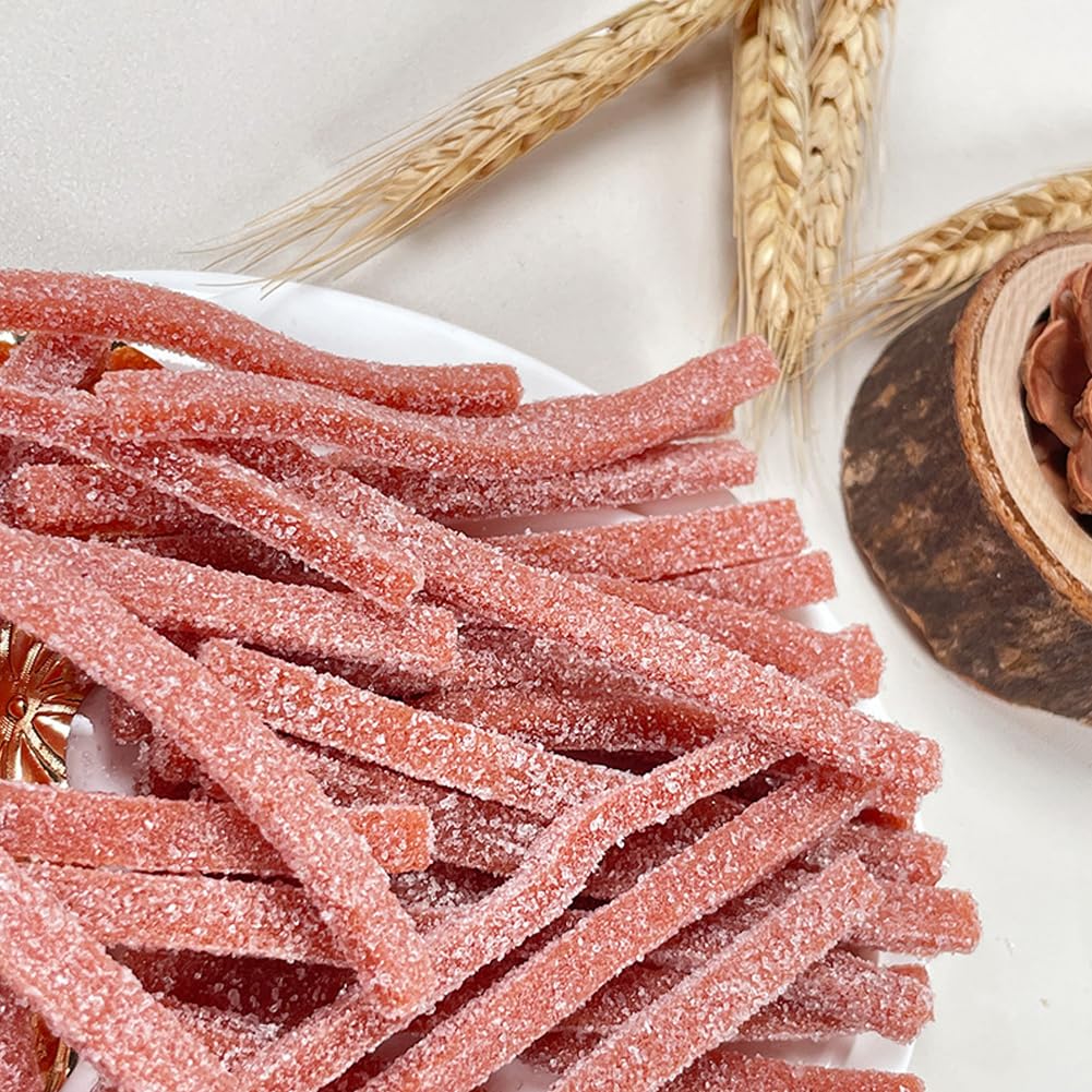 Unrolled hawthorn berry strips ready to enjoy.