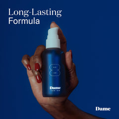 Dame Aloe Lube packaging box emphasizes clean branding and travel-ready design.