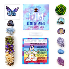 DANCING BEAR Celestite-Amethyst crown chakra stone close-up for calming energy