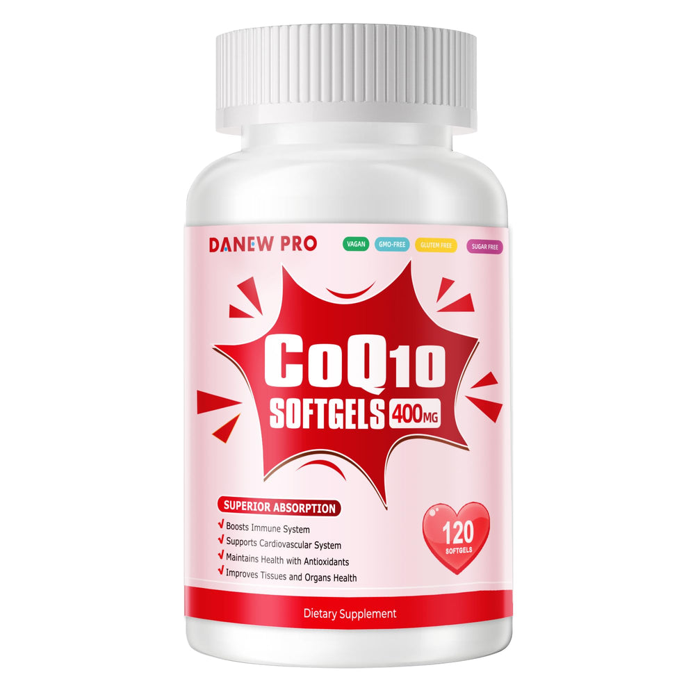 DANEW Pro CoQ10-400mg softgel bottle for daily cardio support