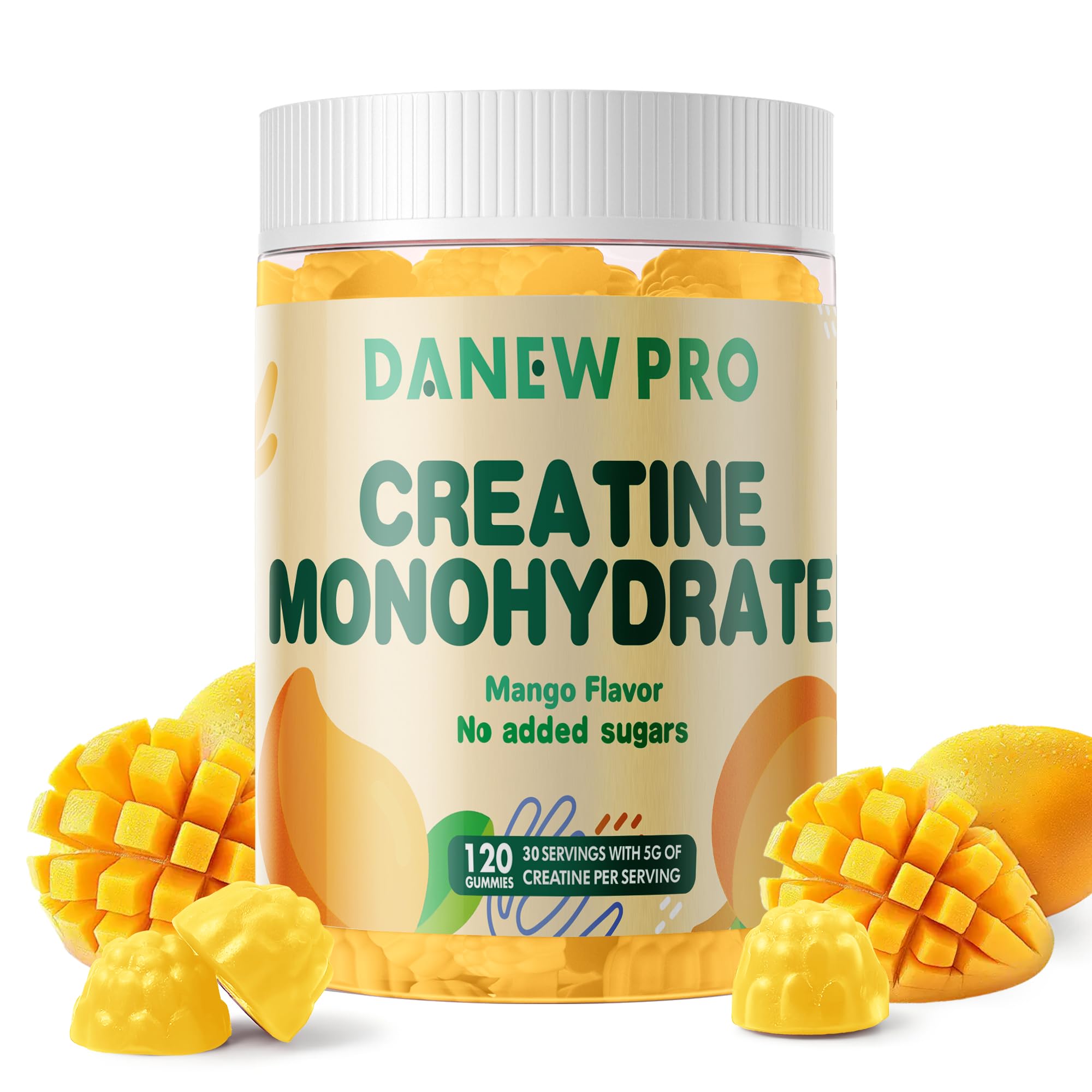 DANEW Pro Creatine Gummy Mango storage image shows pantry-ready packaging.