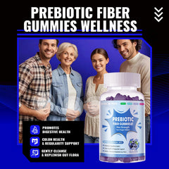 DANEW Pro prebiotic gummies blueberry bottle label closeup highlights plant-based formula.