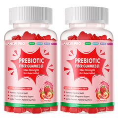 DANEW Pro prebiotic fiber gummies strawberry 2-pack on shelf, supporting digestive health.