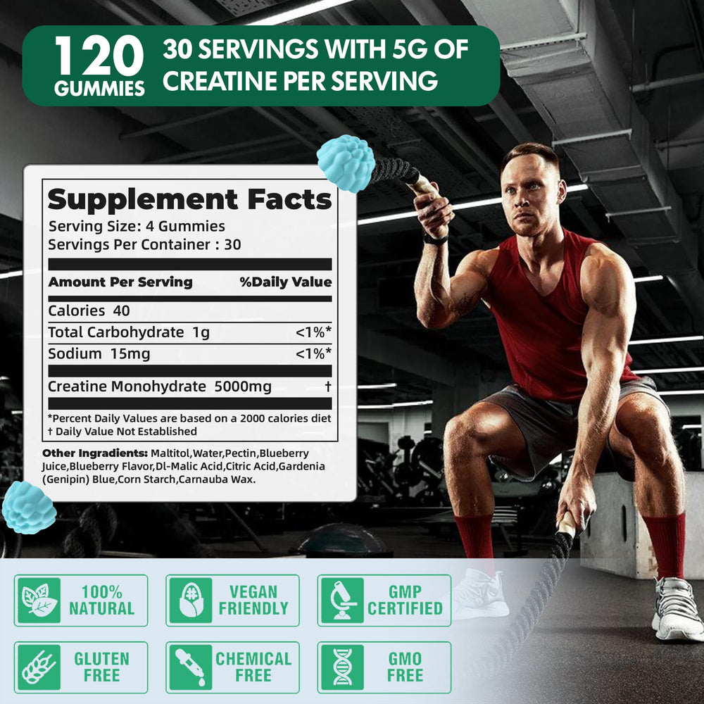 DANEW Pro Creatine Gummy 4 gummies serving visual highlights convenient dosage.