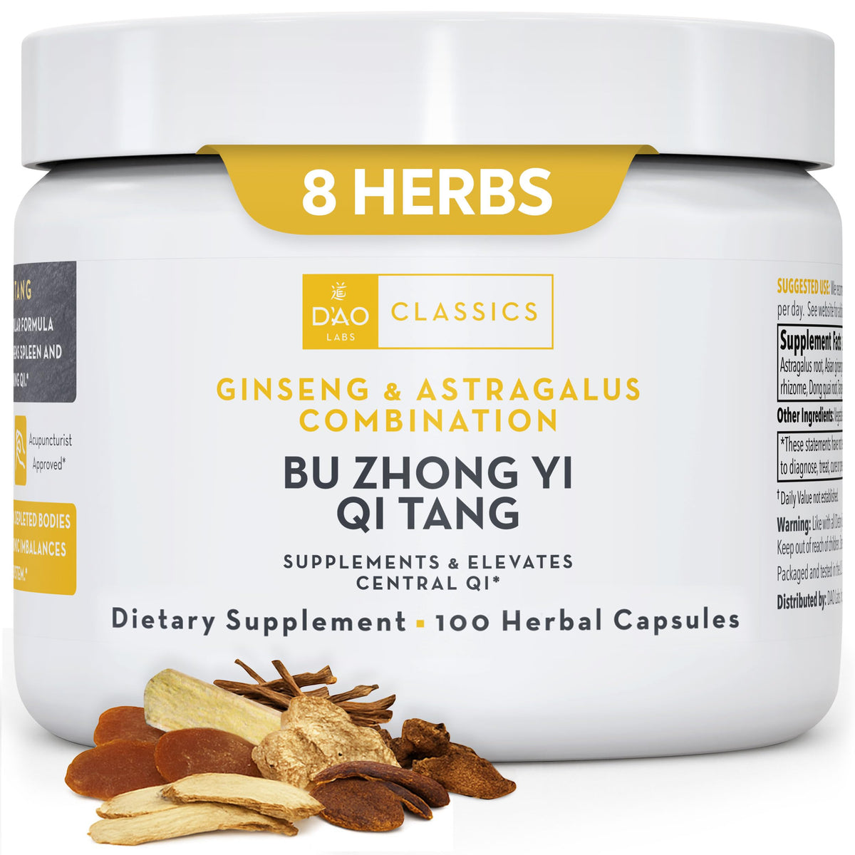 DAO Labs Bu Zhong Yi Qi Tang bottle supports daily energy and balance