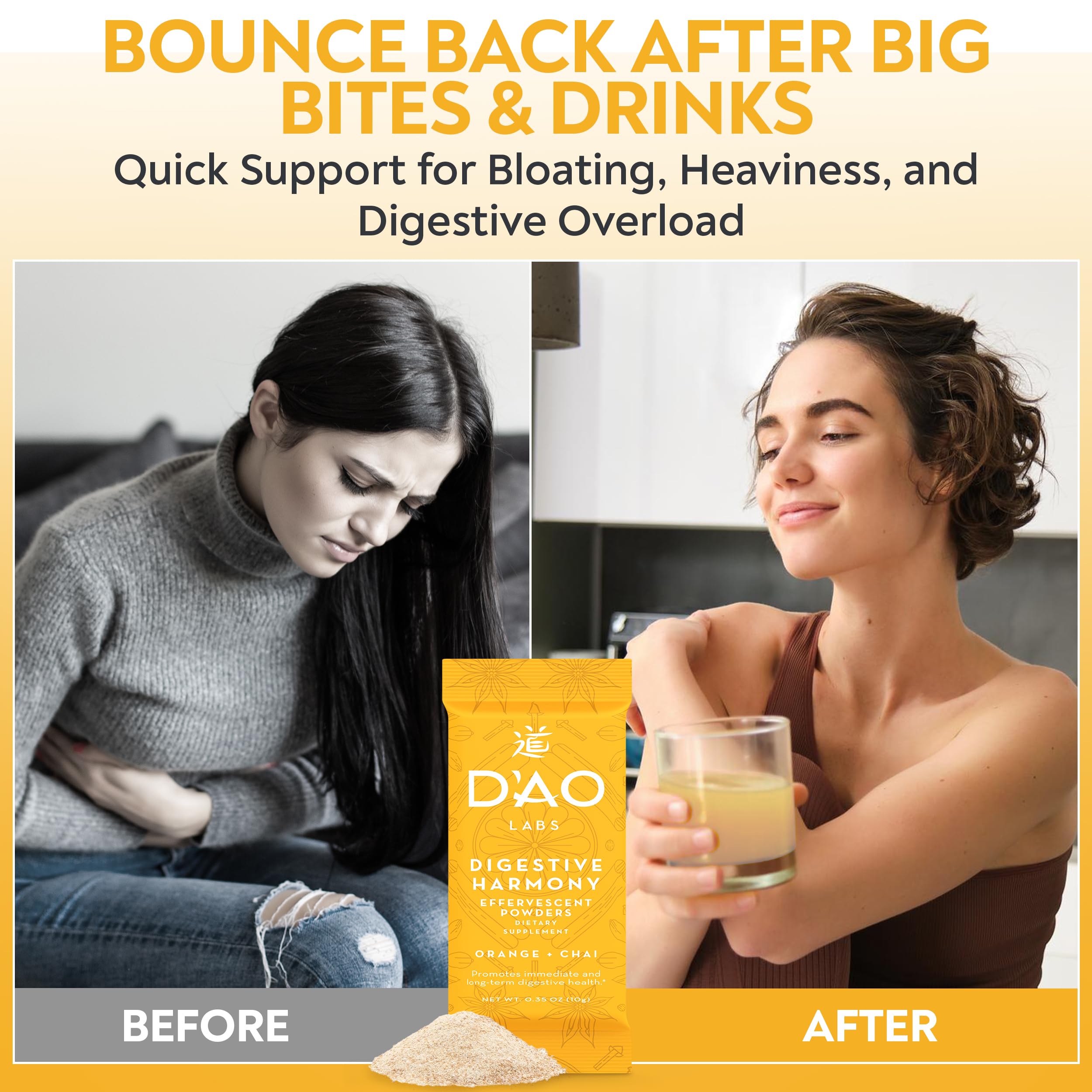 DAO Labs Digestive Harmony showcases eight sustainably sourced herbs for digestive support.