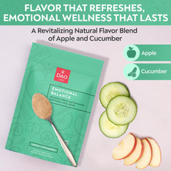 DAO Labs Emotional Balance eight-herbs blend highlights natural mood-supporting ingredients.