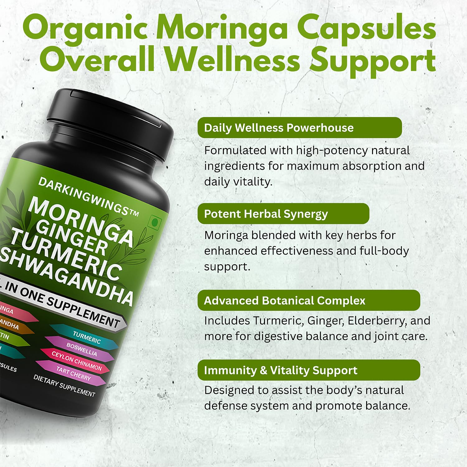 Darkingwings ingredient blend tablet pour image highlighting comprehensive botanicals