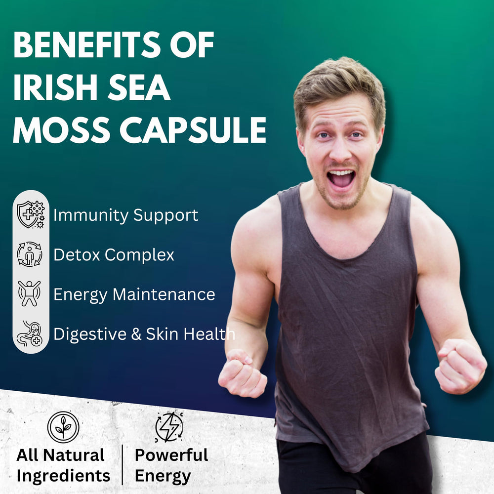 Darkingwings Sea Moss Advanced vitamins C and D3 label close-up.