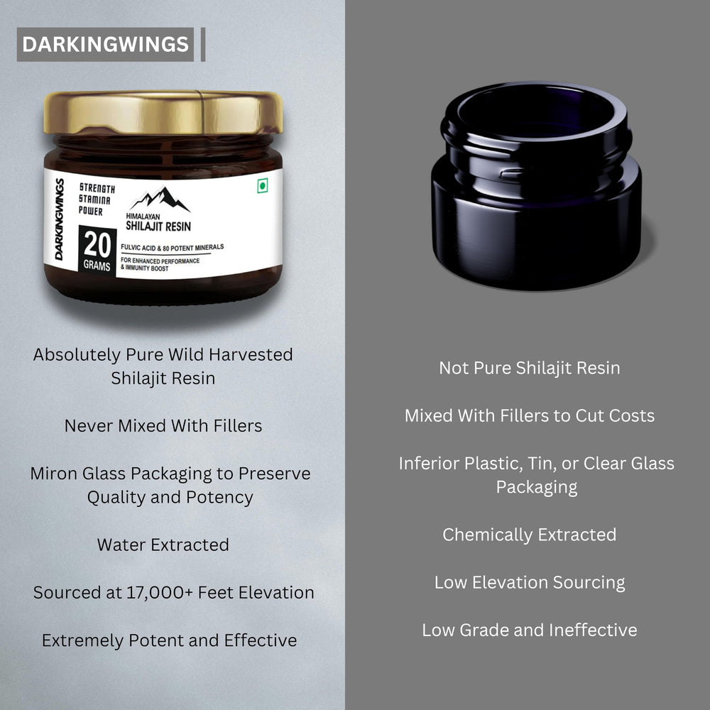 Darkingwings Shilajit Resin offers enhanced taste for easy ingestion.