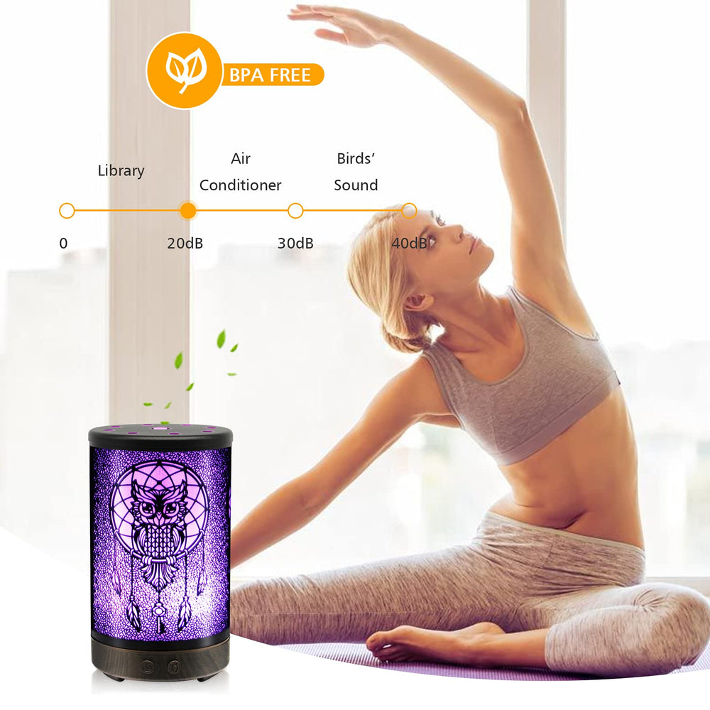 DAROMA Owl Diffuser color cycle lights create a relaxing mood