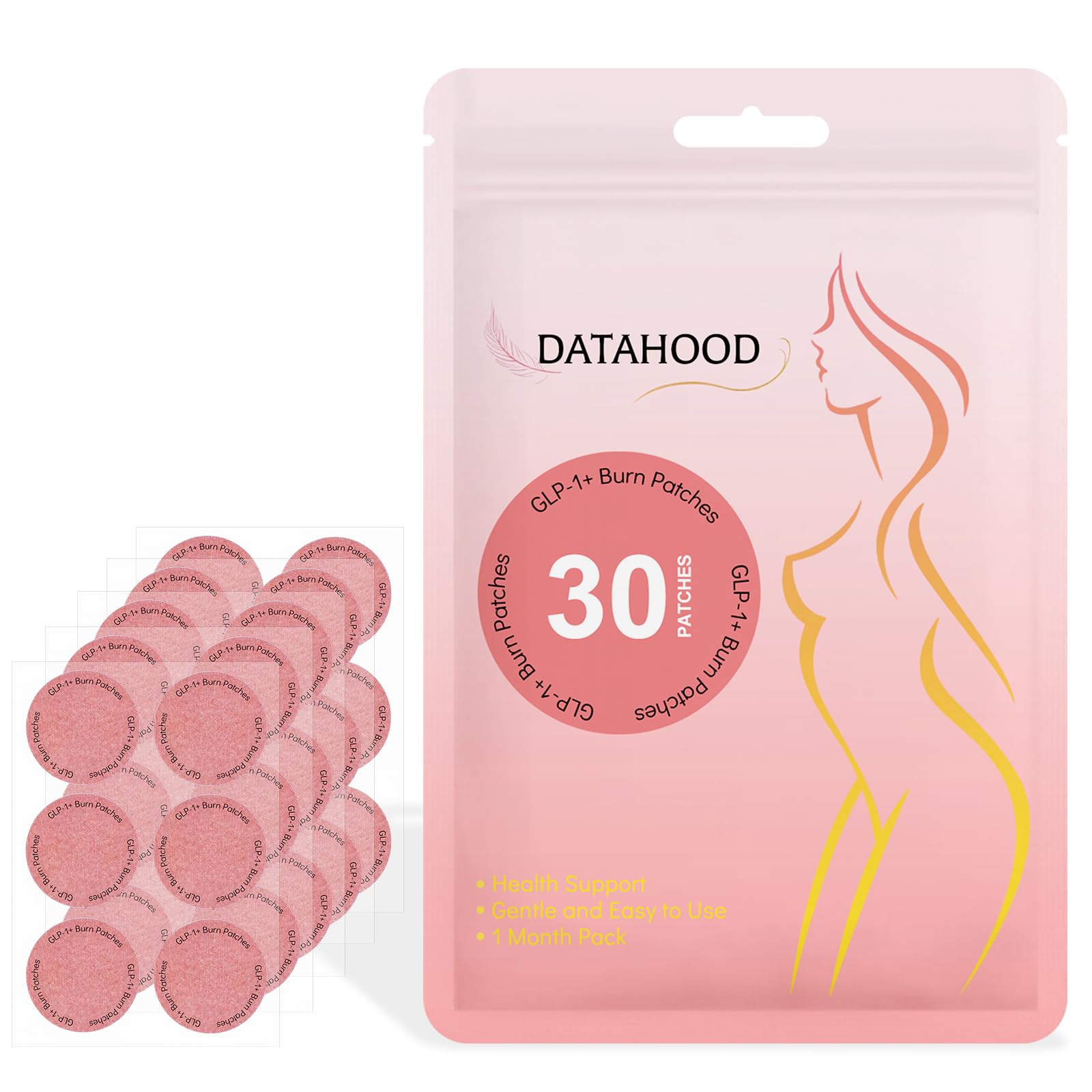 DATAHOOD GLP-1 patches on skin providing steady energy support for daily activities