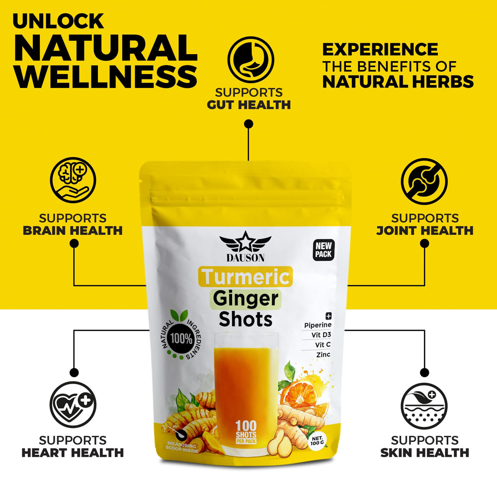 DAUSON orange-ginger powder for a citrus-infused energy boost.