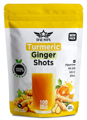 DAUSON turmeric-ginger shot powder bottle ready for your daily immune-support ritual.