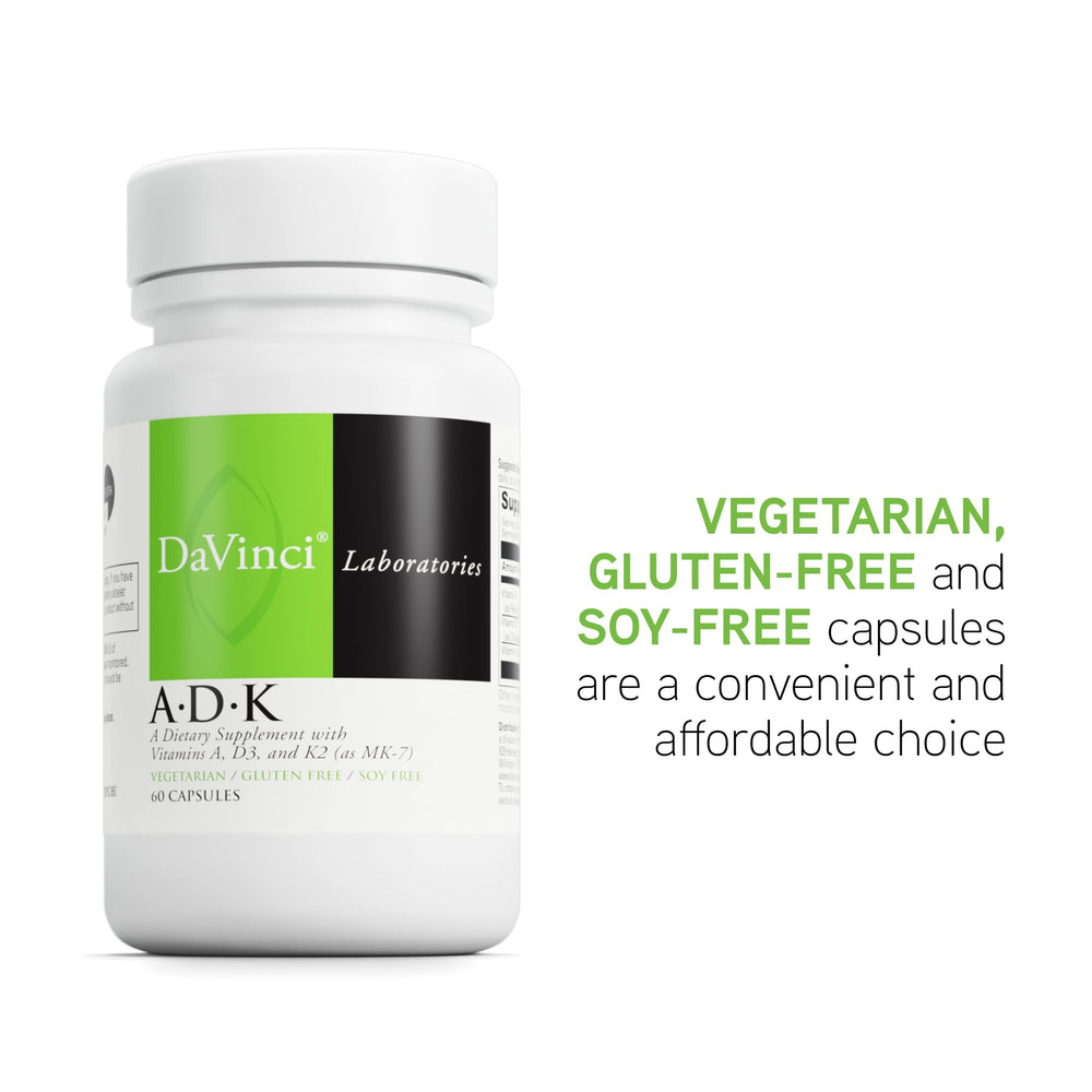 DAVINCI ADK vitamin A detail for bone strength.