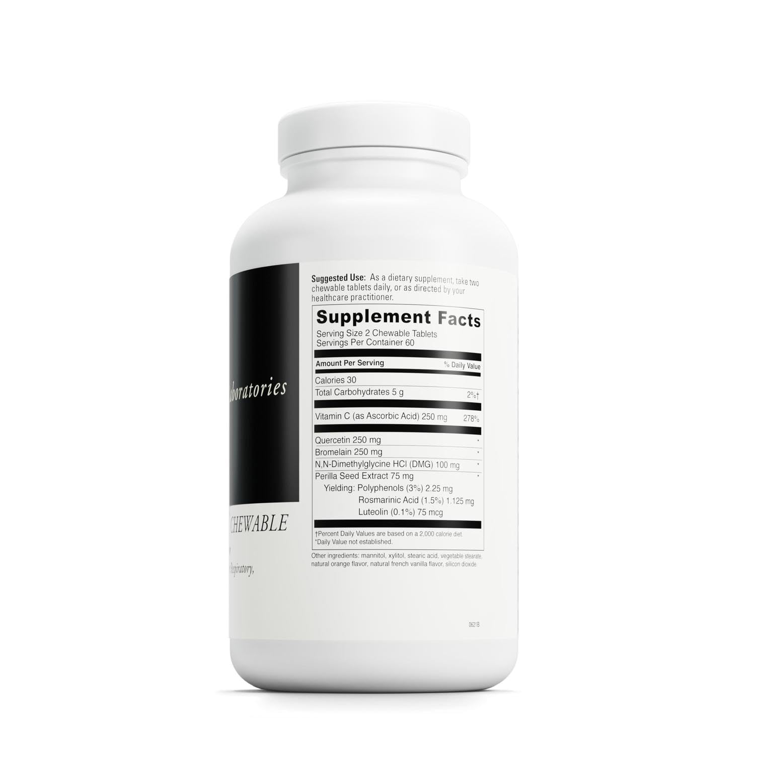 Close-up of DAVINCI Aller-DMG chewable tablets shows easy-to-chew texture for on-the-go wellness