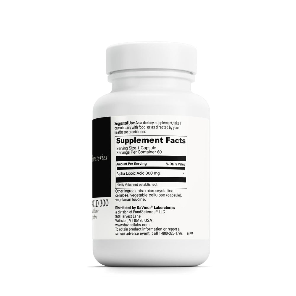 DAVINCI Alpha Lipoic Acid 300 capsules-view suggesting daily metabolism support