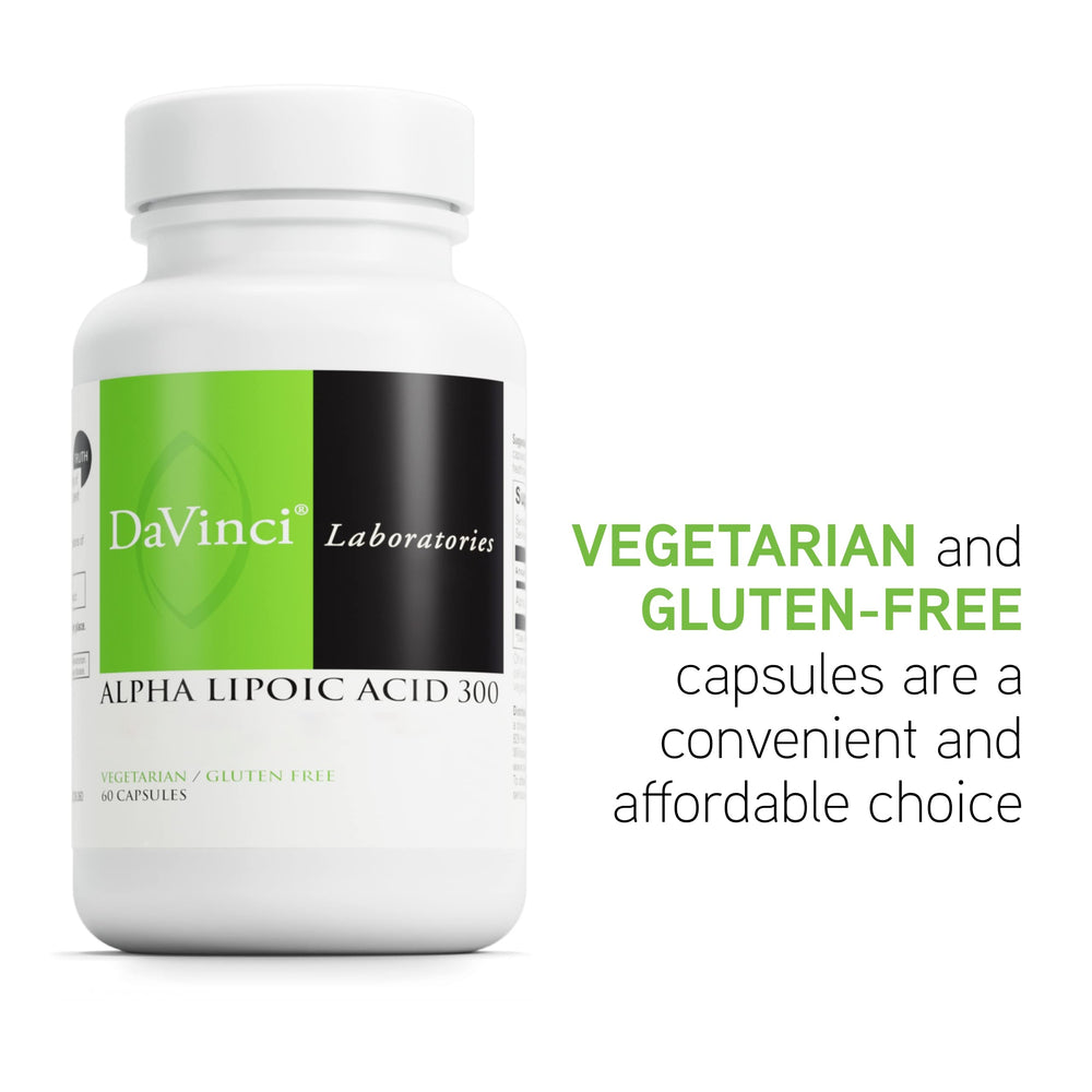 DAVINCI Alpha Lipoic Acid 300 vegan capsules for vegetarian supplement routine