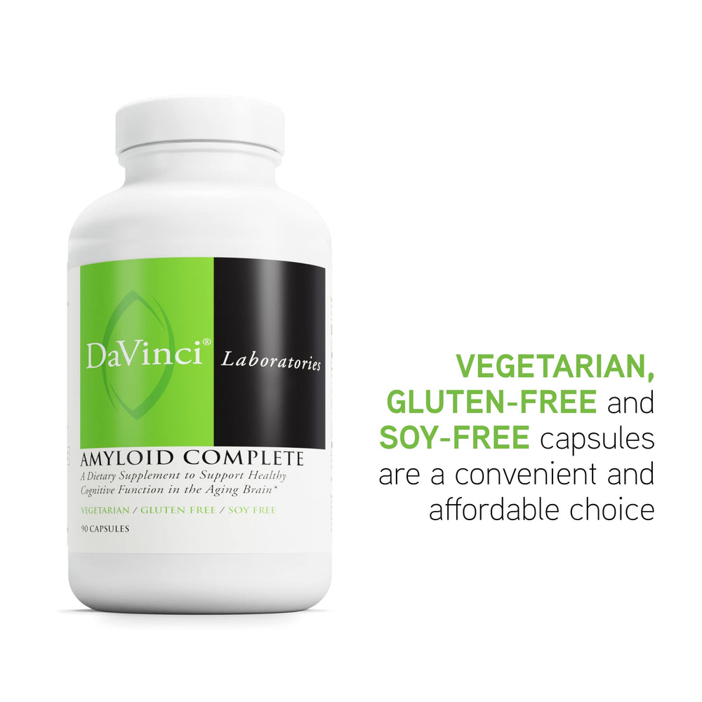 DAVINCI Amyloid Complete packaging emphasizing purity and aging support
