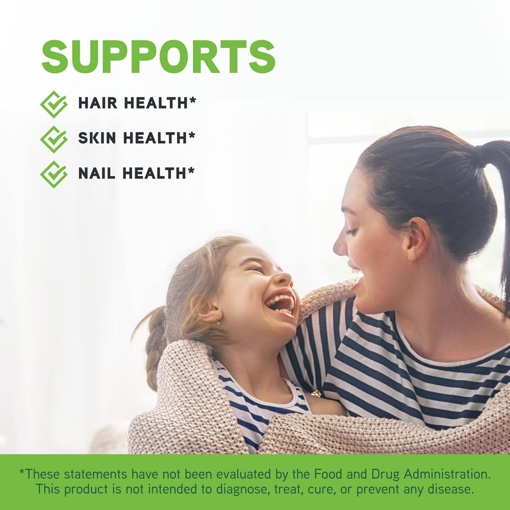 Davinci Biotin label highlights per-pack nutrition and vegetarian, gluten-free status.