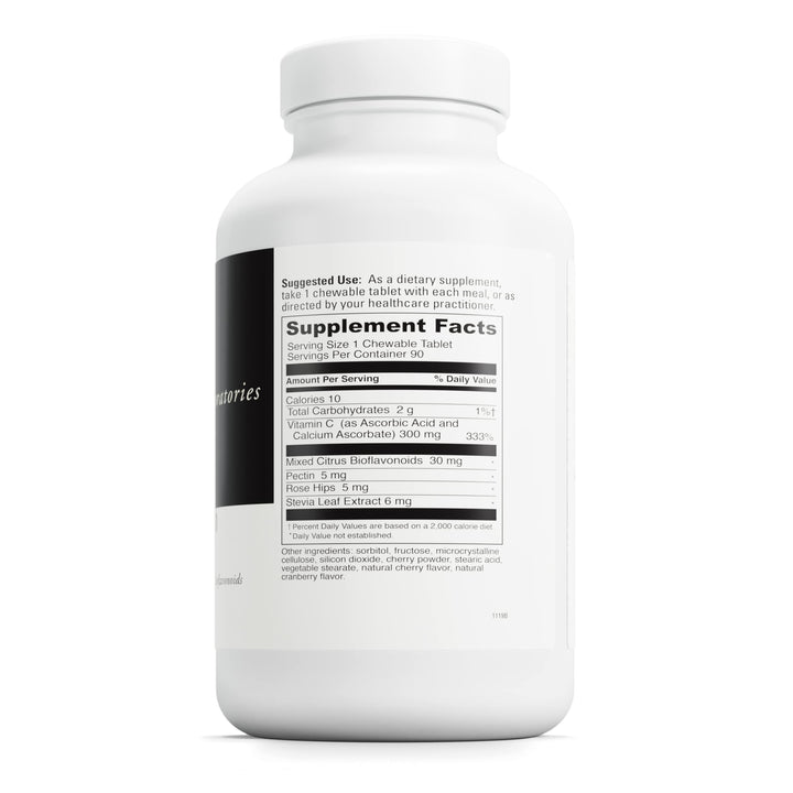 DaVinci Labs Chewable C-300 cherry bottle highlights a gluten-free vitamin C for sensitive diets.