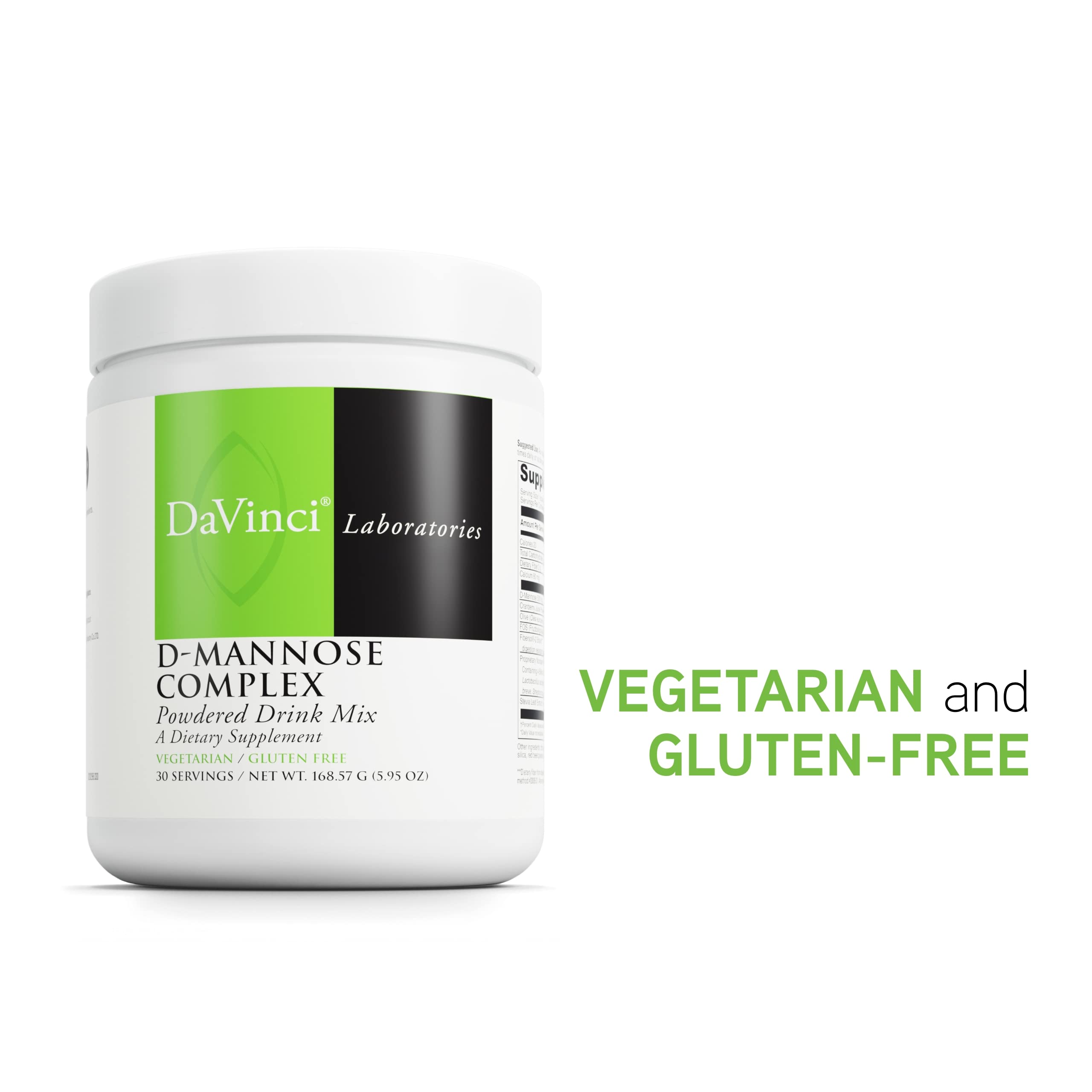 DAVINCI D-Mannose Complex prebiotic fiber powder supports comfortable digestion.