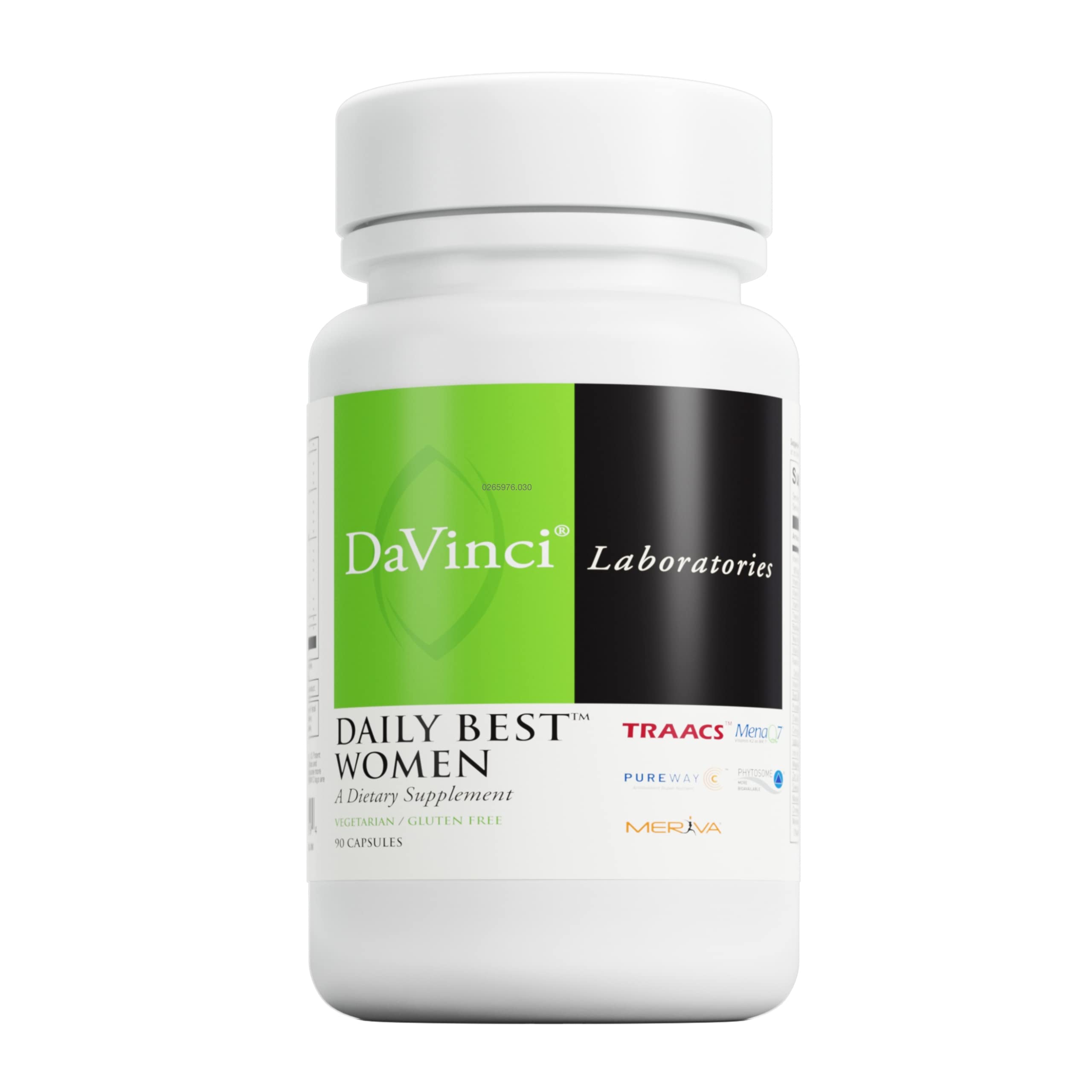DAVINCI Daily Best Women bottle with capsules for daily wellness support.